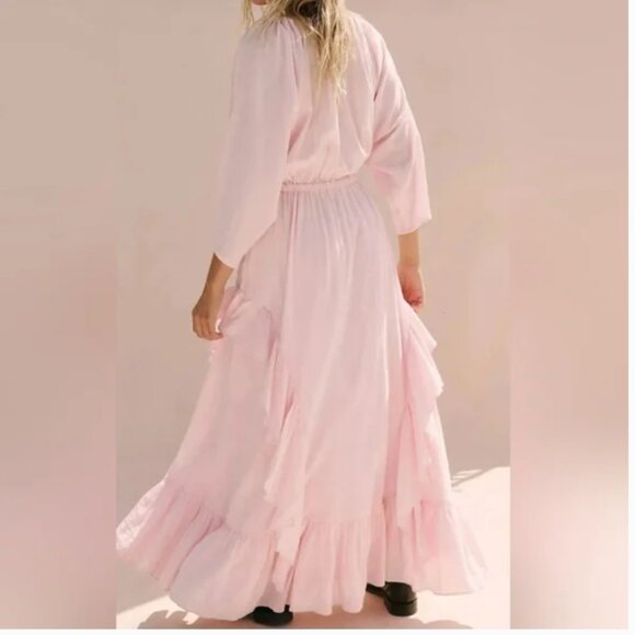 Free People NWT Maxi Pink Cotton Dress size XS - Picture 3 of 7